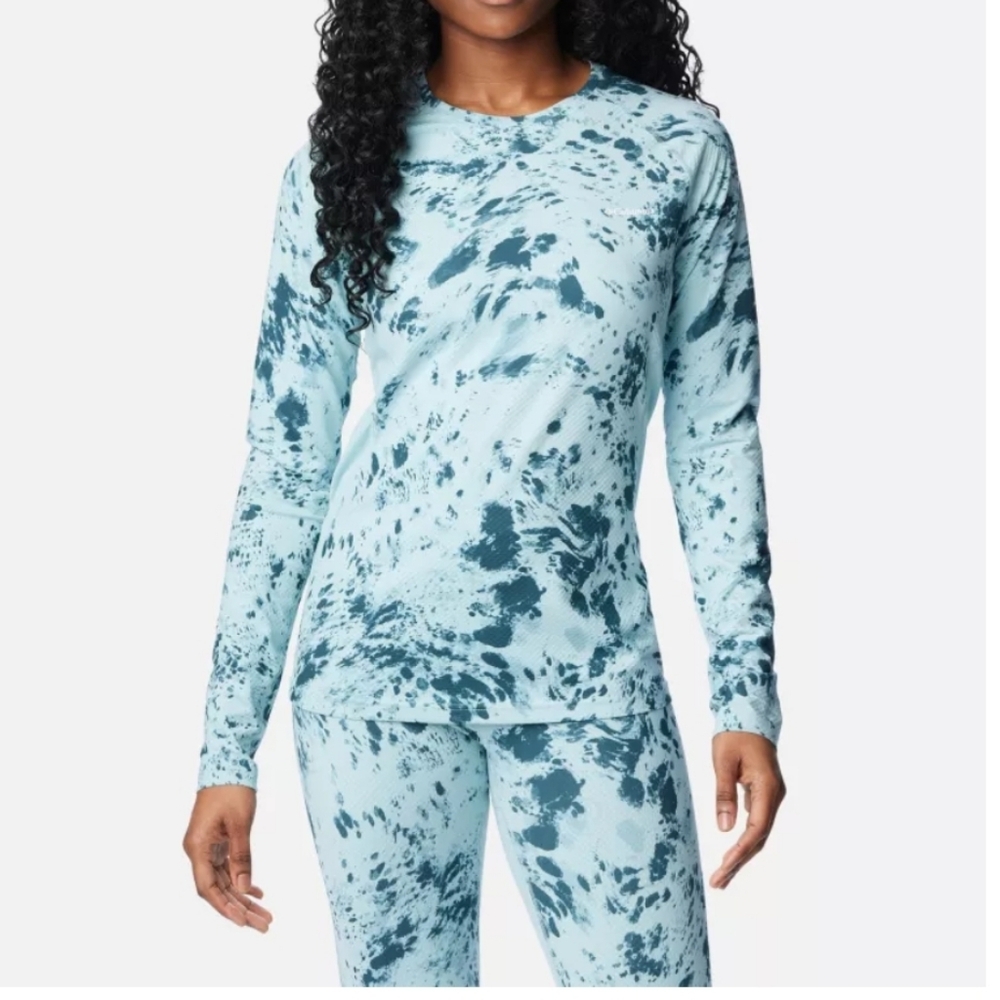 Columbia Omni-Heat Infinity Knit Baselayer Crew Top Medium Layering Light Blue